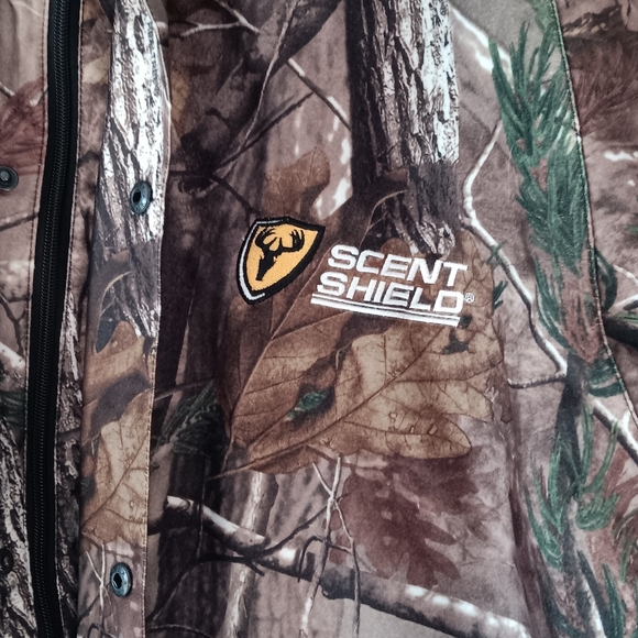 Realtree Scent Shield Camo Rain Blocker Coat Hooded Scent Blocker Hunting 2XL - Picture 2 of 16